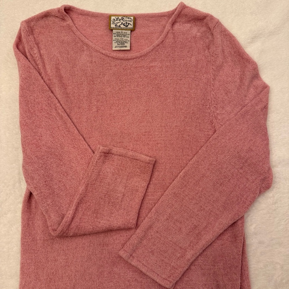 Heirloom Collectibles Soft Pink Knit Sweater Top women’s small